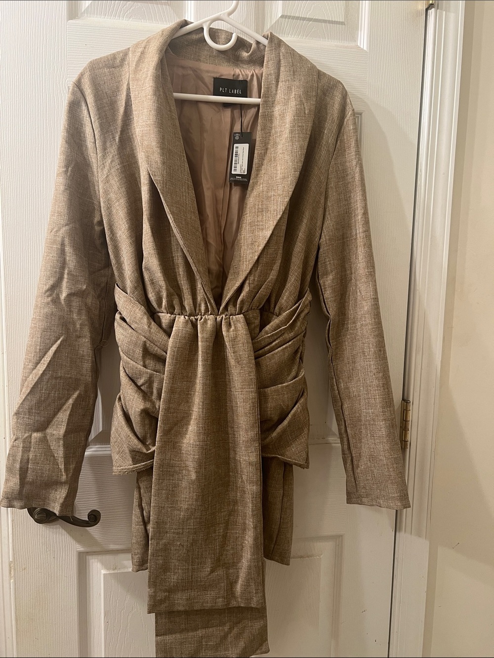 PLT label Waist Blazer in Light Brown